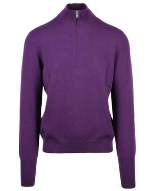 Ballantyne Rollkragenpullover Mit Reißverschluss - Lila