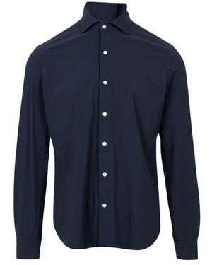 Barba Napoli Overhemden ,Blauw ,Stretch Technical Shirt