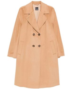 Marina Rinaldi Double-Breasted Coats - Natural