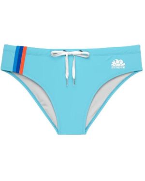 Sundek Badehose Mit Dreifarbigen Frontstreifen - Blau