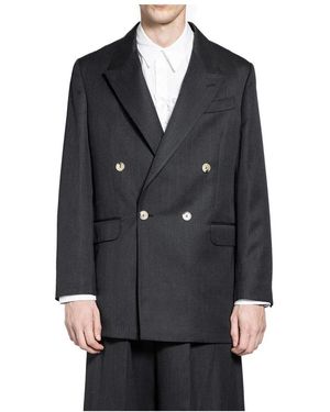 Simone Rocha Double Breasted Pearl Button Jacket - Schwarz