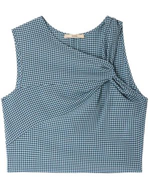 Sessun Korte Viscose Top - Blauw