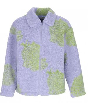 Obey Jassen ,Blauw ,Faux Fur Shearling -Jassen