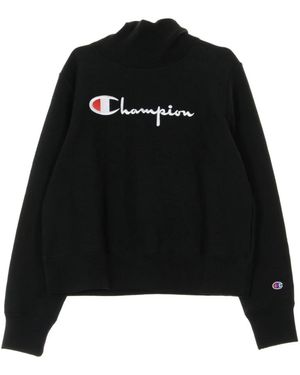 Champion Hoodies & Sweatvesten ,Zwart ,Katoen Turtle Neck Sweatshirt