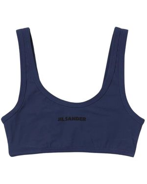 Jil Sander Minimalistische Blauwe Zwemtop
