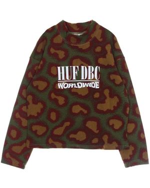 Huf Hoodies & Sweatvesten ,Groen ,Sweatshirt - Bruin