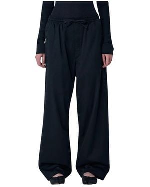 Lemaire Baumwoll-Satin-Kordelzug-Hose - Blau