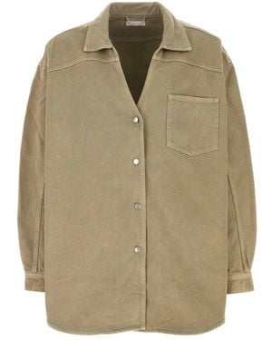 1989 STUDIO Overhemden ,Groen ,Denim Denim Shirts - Naturel