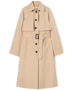 mötivi Einreihiger trenchcoat aus technischem stoff - Natur