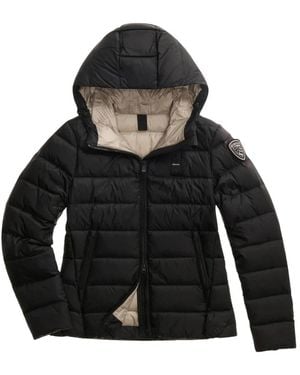 Blauer Jassen ,Zwart ,Leer Charme Puffer Jacket