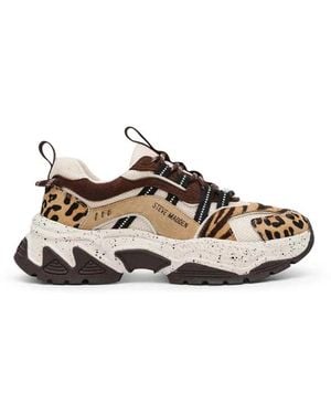Steve Madden Gevlekte Sneakers Vetersluiting Multi-Materiaal Bovenwerk - Naturel