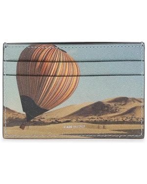 Paul Smith Streep Ballon Kaarthouder Leer - Blauw