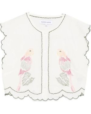 Maison Labiche Zwbessinpalm Linpa Top - Weiß