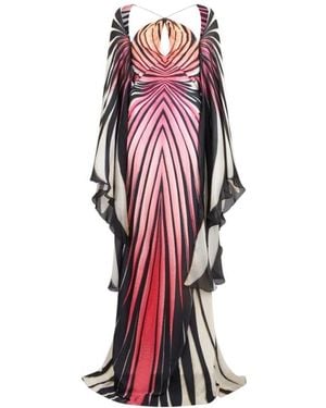Roberto Cavalli Ray Of Paradise Print Seiden-Maxikleid - Rot
