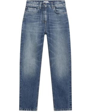 Versace High Waist Rechte Jeans - Blauw