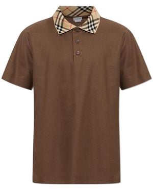 Burberry Tops ,Bruin ,Katoen Evan Polo Shirt