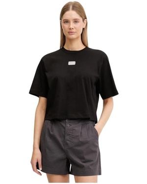 EA7 Tops ,Zwart ,Katoen T-Shirt