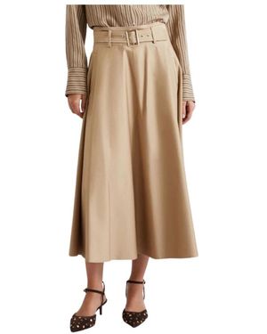Marella Midi Skirts - Natural