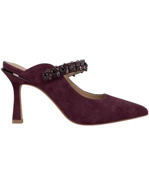 Alma En Pena. Heeled Mules - Violet