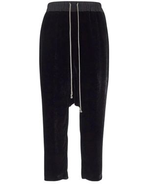 Rick Owens Baumwoll-Hose Mit Kordelzug Und Cropped-Schnitt - Blau