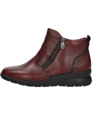 Rieker Schoenen ,Rood ,Enkellaarsjes Plat - Bruin