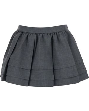 ShuShu/Tong Rokken ,Grijs ,Wol Tuck Detail Geplooide Rok