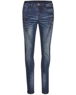 Cream Skinny Fit Jeans - Blue