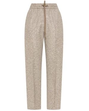 Seventy Hosen Aus Wollimitat-Filz - Natur