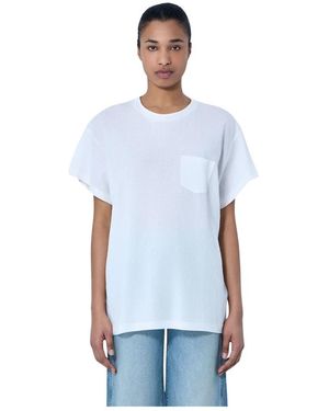 KHAITE Tops ,Wit ,Katoen Mae T-Shirt - Blauw