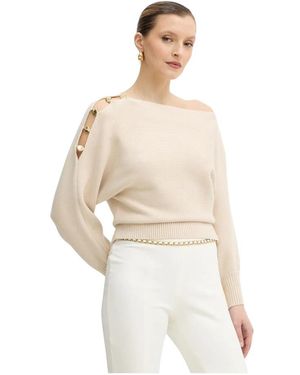 Guess Truien & Vesten ,Polyester Jamia Rondhals Gebreide Trui - Naturel