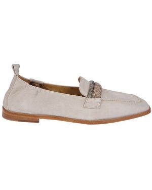 Eleventy Kristallverzierte Loafer - Weiß