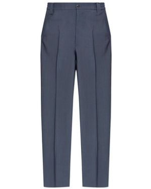 Versace Broeken ,Blauw ,Wol Wool Pleated Broeken