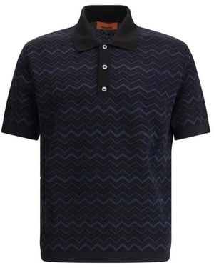 Missoni Zigzag Gestricktes Poloshirt - Schwarz