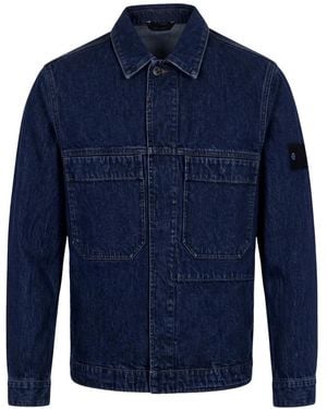 Stone Island Jassen ,Blauw ,Katoen Coach Jacket