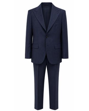 Franzese Collection Kostuums ,Blauw ,Tweed Jurken Blauw