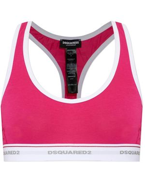 DSquared² Ondergoed ,Roze ,Katoen Lingerie Top Met Logo
