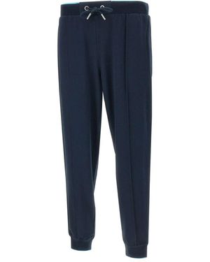 Sun 68 Sweatpants Piquet Small Stripes Fleece - Blauw