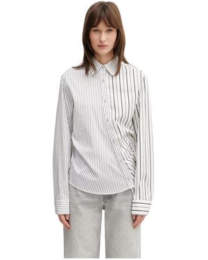 ANDERSSON BELL Overhemden ,Wit ,Katoen Noa Striped Twist-Tuck Shirt - Grijs