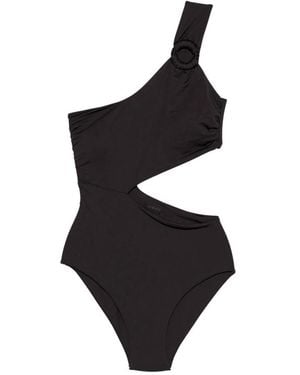 Fisico One-Shoulder Badpak Uit Één Stuk - Zwart
