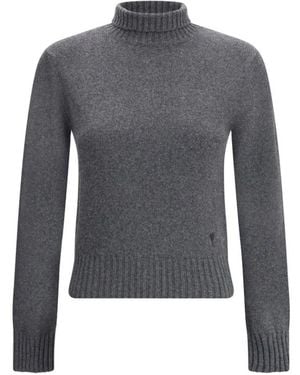 Ami Paris Hart Turtleneck Sweater - Grijs