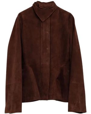 Alaïa Leather Jackets - Marrón