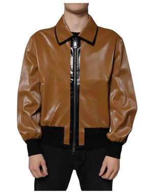 Dolce & Gabbana Leather Jackets - Brown