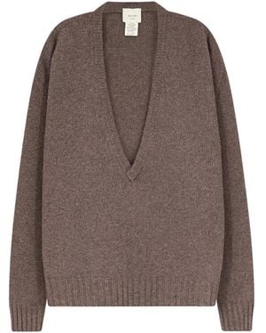 Alysi Truien & Vesten ,Bruin ,V-Neck Truien