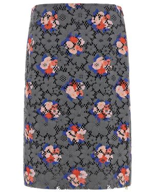 Fendi Rokken ,Grijs ,Lace Midi Skirt - Blauw
