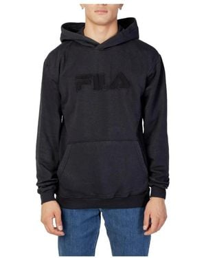 Fila Embroidered Logo Hoodie - Schwarz