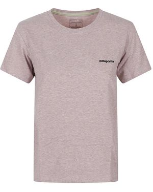 Patagonia Fitness ,Paars ,Katoen P-6 Logo Responsibili-Tee