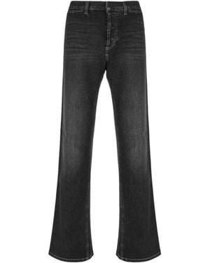 Gucci Katoenen Denim Broek Met Web - Zwart