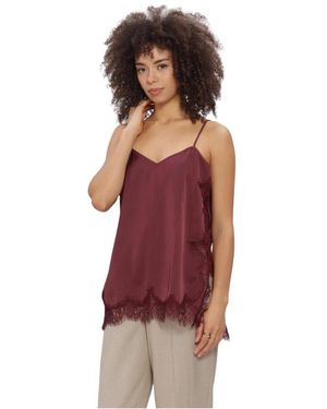 Catwalk Junkie Tops ,Rood ,Lace Spaghetti Top
