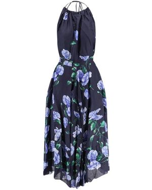 Lavi Plumeria Midi Jurk - Blauw