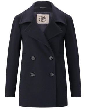 Cinzia Rocca Double-Breasted Coats - Azul